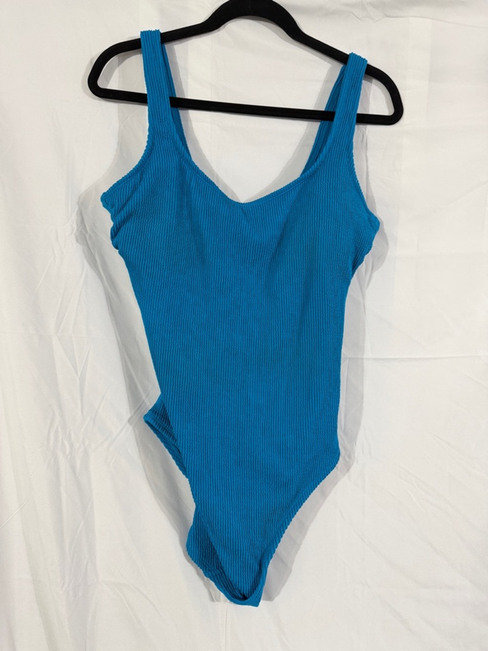 Time and Tru Textured One Piece Swimsuit Blue XL (16-18)